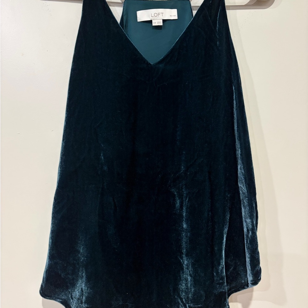 LOFT Velvet Camisole in Rich Navy